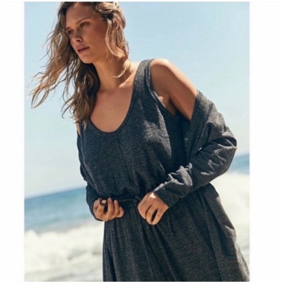 Free People Beach Bicoastal Jogger Jumpsuit Charcoal Heather Gray Size Medium - Picture 6 of 15